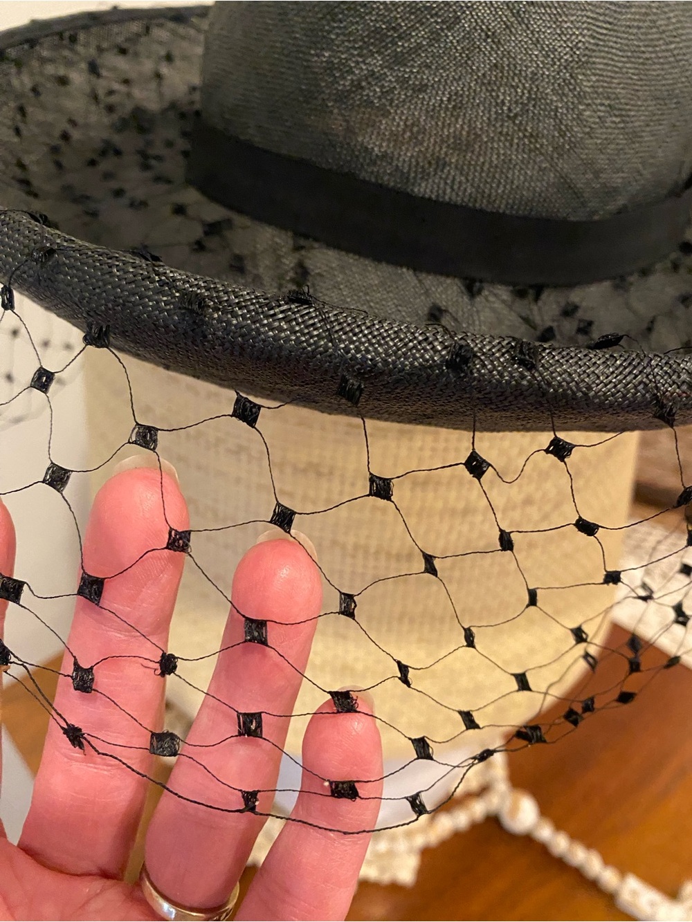 Vintage Pierce Black Veiled Cocktail Hat - Women's Accessories - Picture 2 of 9